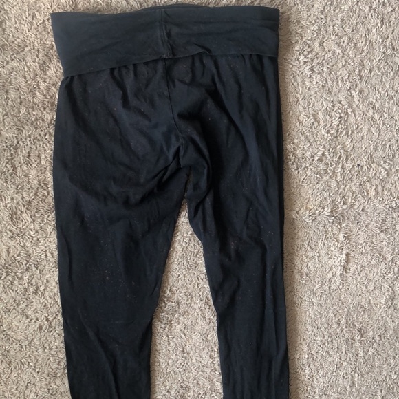 Victoria’s Secret Pink Black Bleach Splatter Fold-Over Waistband Yoga Leggings M - Picture 8 of 12